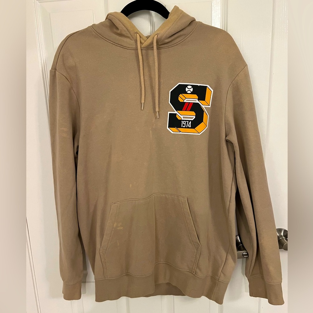 H&M Men's Tan Graphic Hoodie In Size Large